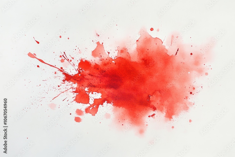 Abstract Red Watercolor Splashes on White Background Abstract Red Watercolor Splashes on White Background