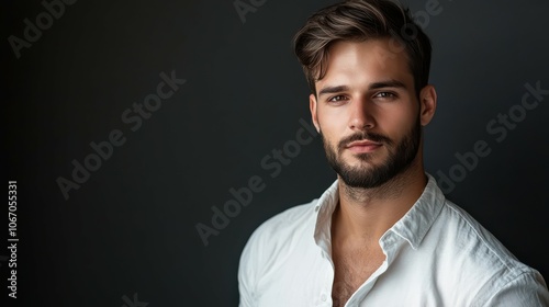 Handsome man on grey background