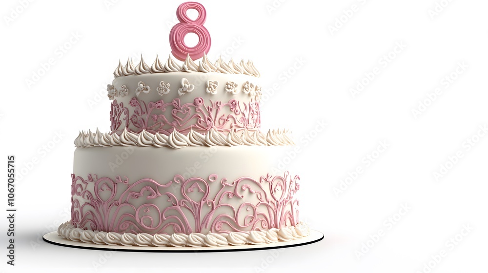 8th Birthday Cake, Pink, White Background, Abstract Image, Texture, Pattern Background, Wallpaper, Cover and Screen of Smartphone, PC, Laptop, 9:16 and 16:9 Format 8th Birthday Cake, Pink, White Background, Abstract Image, Texture, Pattern Background, Wallpaper, Cover and Screen of Smartphone, PC, Laptop, 9:16 and 16:9 Format