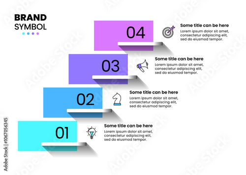 Infographic template. Modern staircase with 4 steps