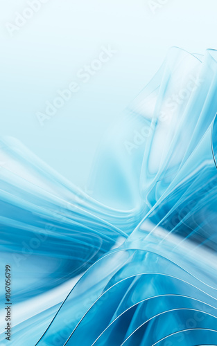 Fototapeta Naklejka Na Ścianę i Meble -  Blue abstract glass background, 3d rendering.
