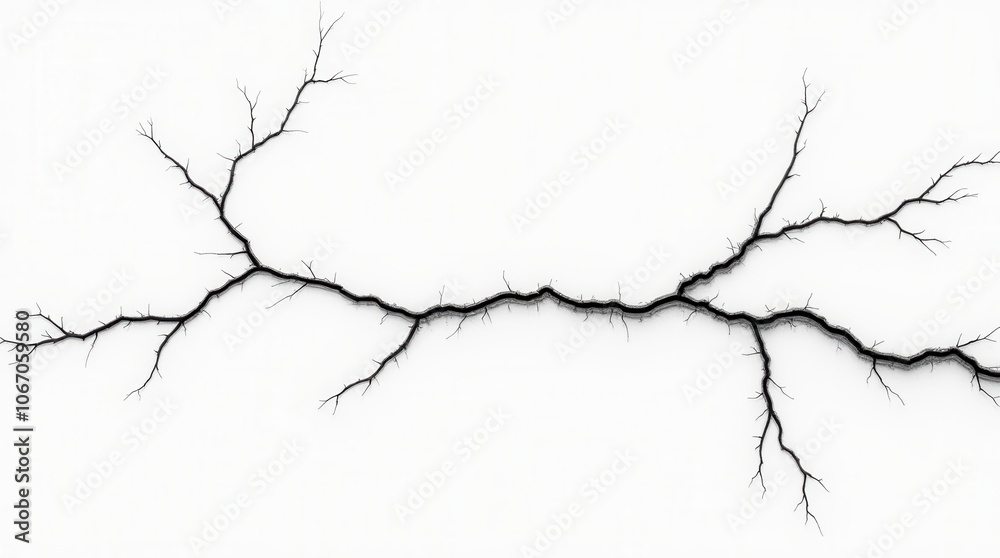 Crack Texture Lines Isolated on White Background Realistic Broken Surface Effect Crack Texture Lines Isolated on White Background Realistic Broken Surface Effect