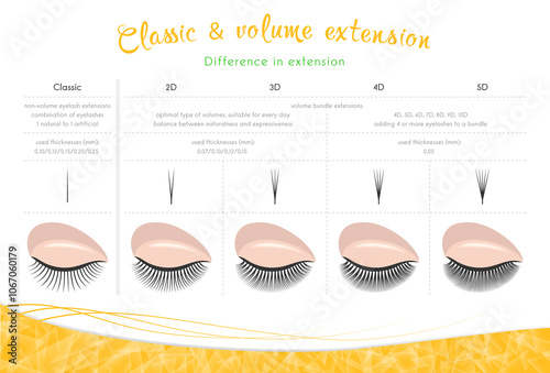 Classic and volume extension photo