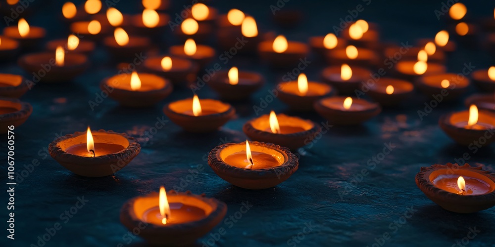 Glowing Diyas for Diwali Festival Glowing Diyas for Diwali Festival