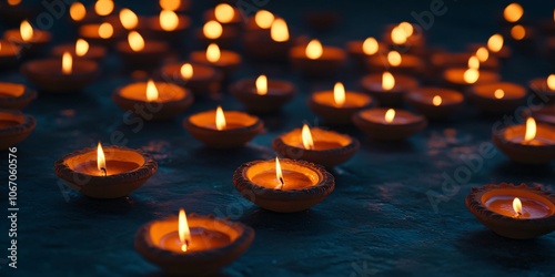 Glowing Diyas for Diwali Festival