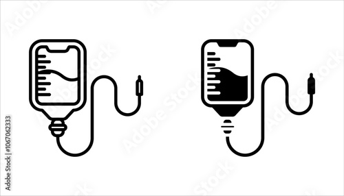 Bag Infusion Icon set. Medical clinic healthcare treatment of patient symbol. Vector illustration on white background.