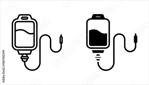 Bag Infusion Icon set. Medical clinic healthcare treatment of patient symbol. Vector illustration on white background.