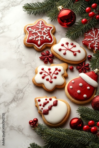 Colorful decorated cookies on table, perfect for festive celebrations.