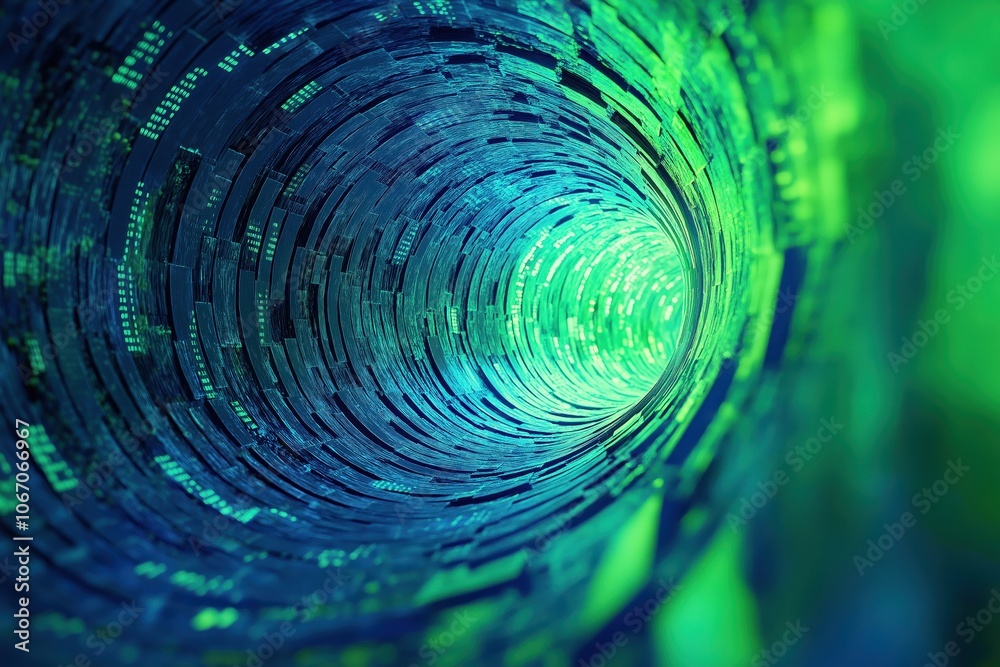 Obraz premium Abstract Visual of Encrypted Data Transfer Concept