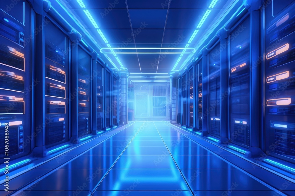 Fototapeta premium Server backgrounds computer blue.