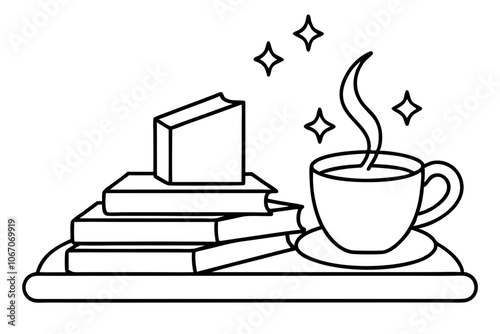 Books and coffee, quiet place, love coffee