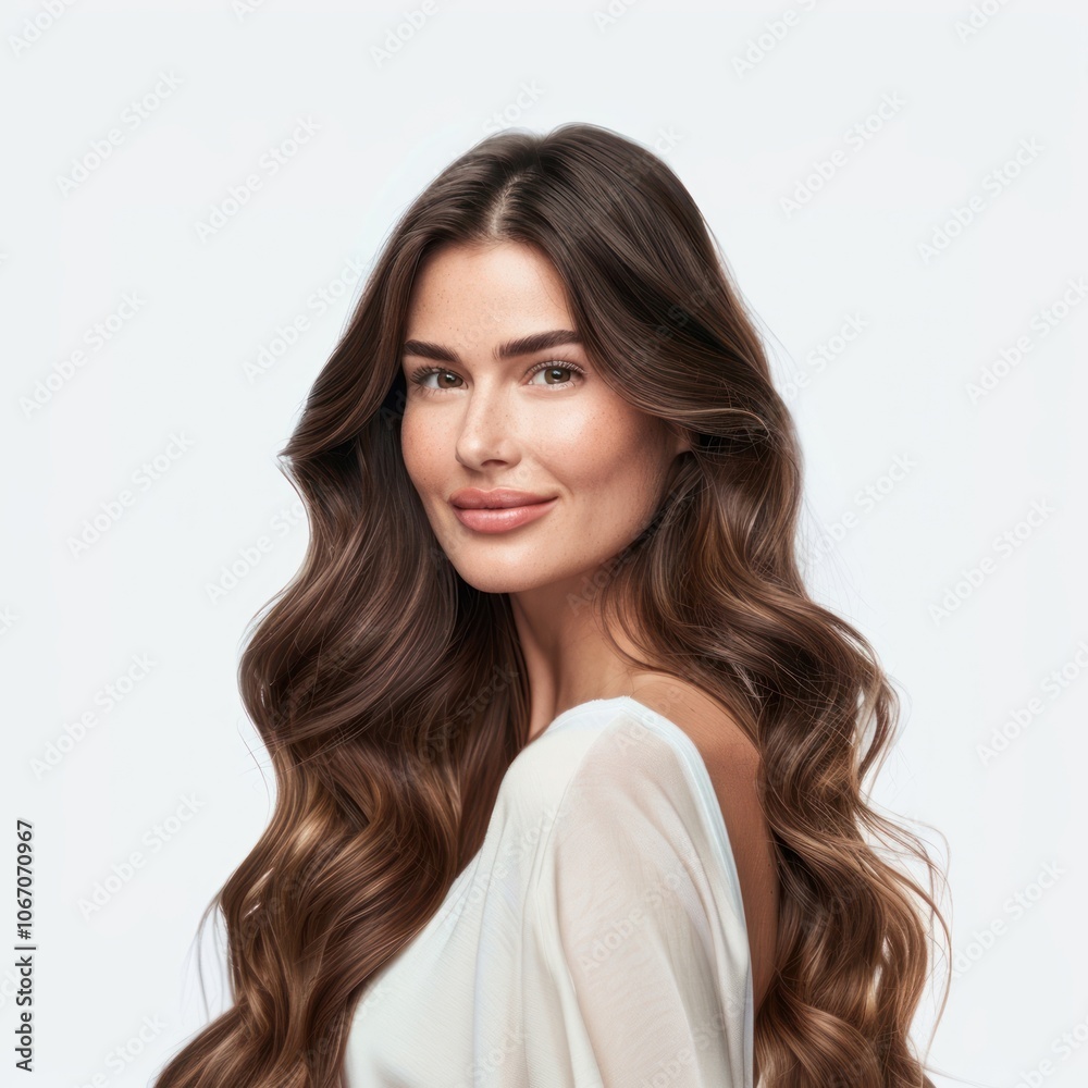 Elegant woman with wavy hair Elegant woman with wavy hair