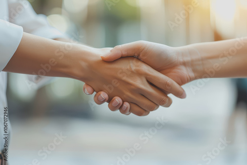 Businessman hands shaking hands, working together, businessman concept for support in the office.