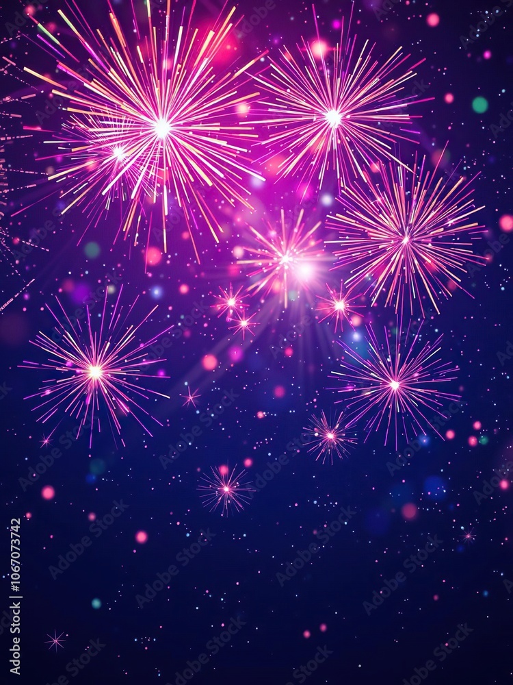 Colorful explosions of light in the sky with sparkling patterns, ideal for backgrounds, explosion Colorful explosions of light in the sky with sparkling patterns, ideal for backgrounds, explosion