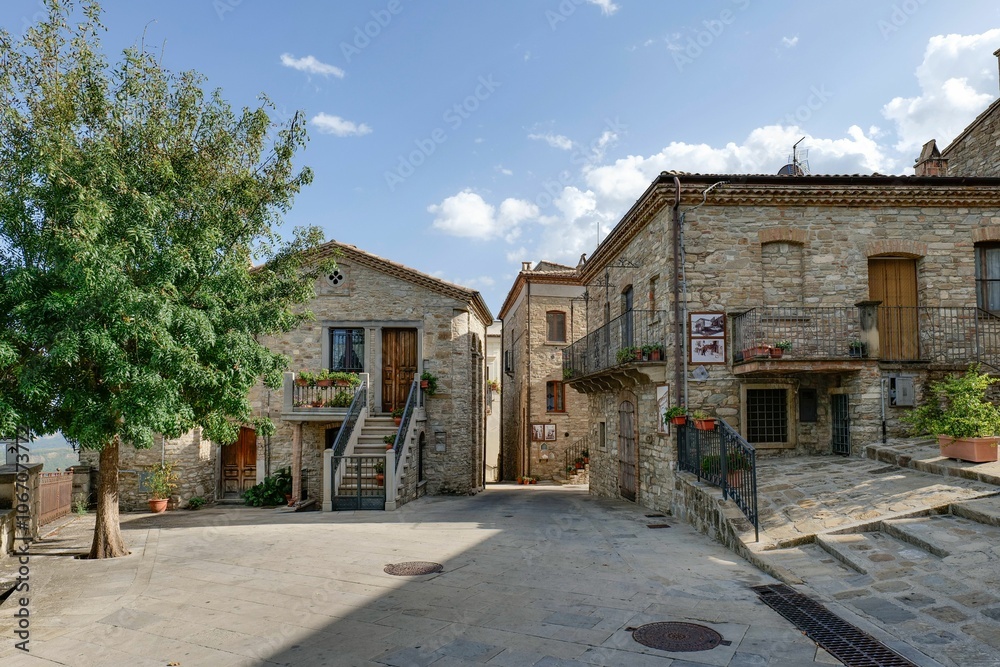 The medieval village of Guardia Perticara in Basilicata, Italy. The medieval village of Guardia Perticara in Basilicata, Italy.