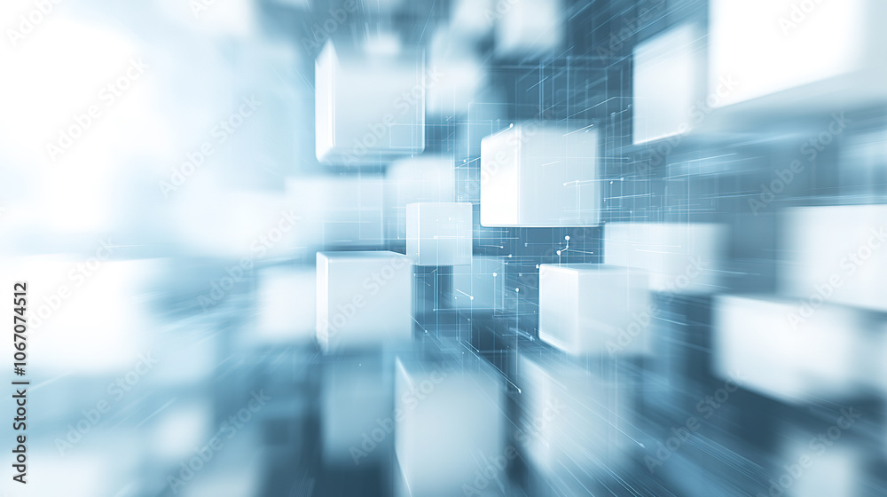 Technology inspired blue cube abstract background Technology inspired blue cube abstract background