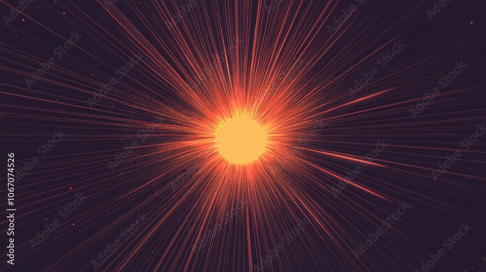 Fototapeta premium Radiant Sunburst on Dark Background