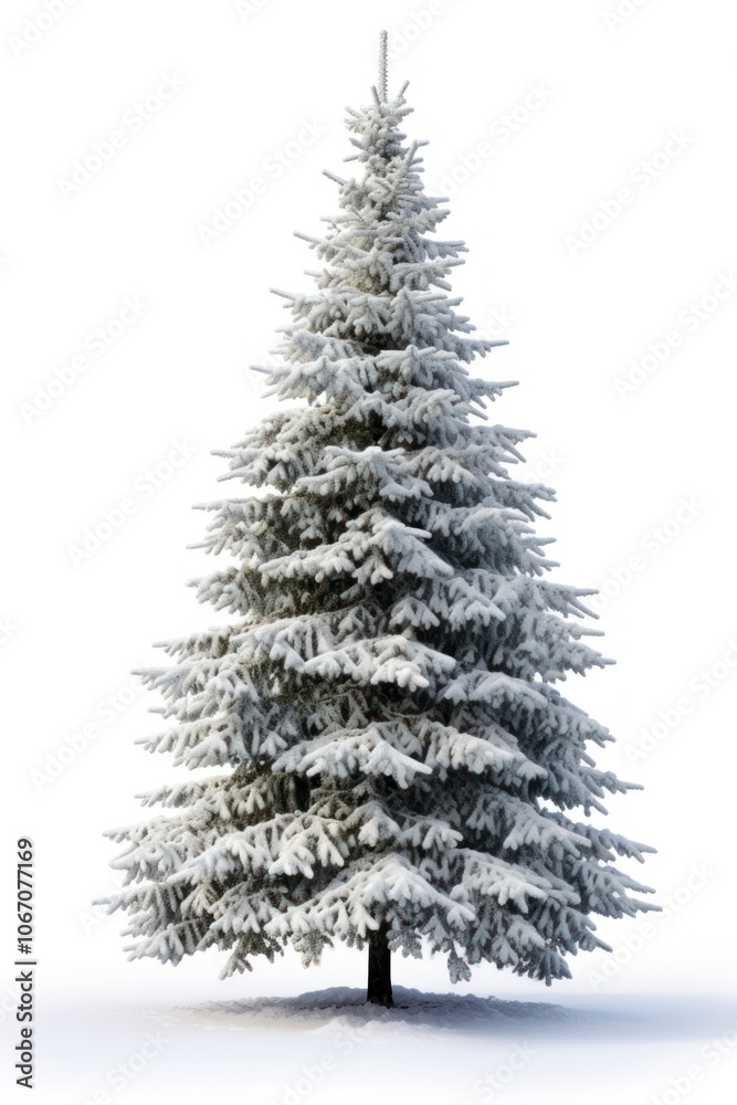 Fototapeta premium Christmas tree plant white snow.