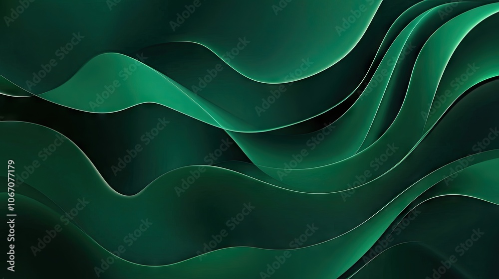 Abstract dark green gradient waves create a dynamic background, ideal for various designs or wallpaper. This abstract design of dark green gradient waves offers ample copy space. Abstract dark green gradient waves create a dynamic background, ideal for various designs or wallpaper. This abstract design of dark green gradient waves offers ample copy space.