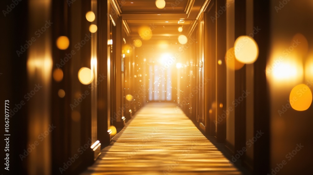 Warm Light Streaming Through Hallway Doors Warm Light Streaming Through Hallway Doors