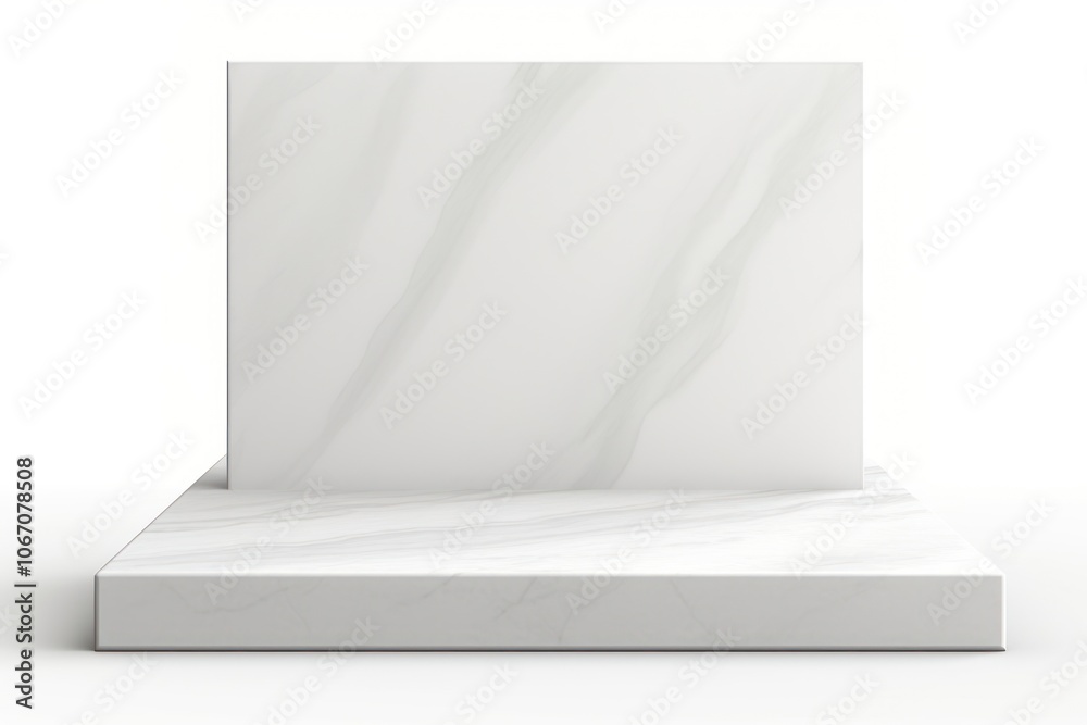 Square marble podium stand white architecture. Square marble podium stand white architecture.