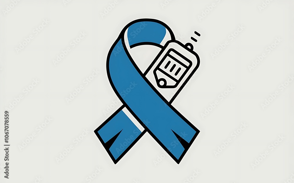 Blue ribbon and glucose meter design for diabetes prevention Blue ribbon and glucose meter design for diabetes prevention