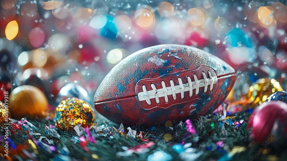 DIY Super Bowl party celebration with handpainted football representation