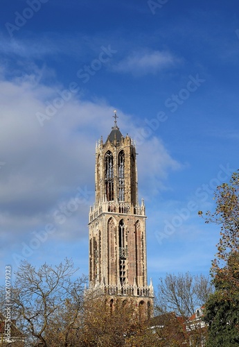 Dom Tower in Utrecht. Highest church tower in the Netherlands. photo