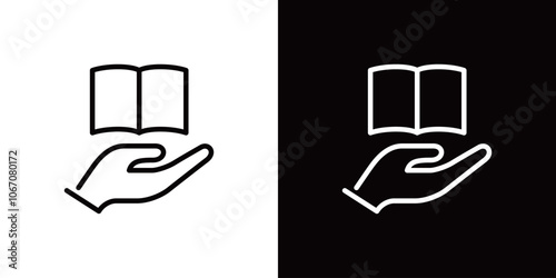 本のシンプルなラインアイコン