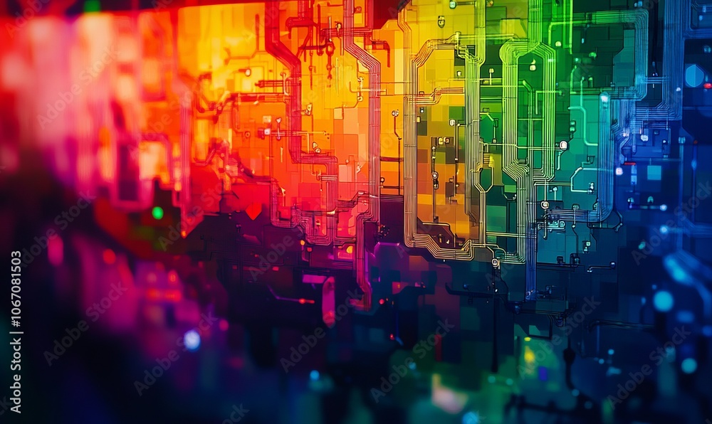 Line Heatmap Color Heatmap of a subway map, with vibrant colors showing the most heavily ...
