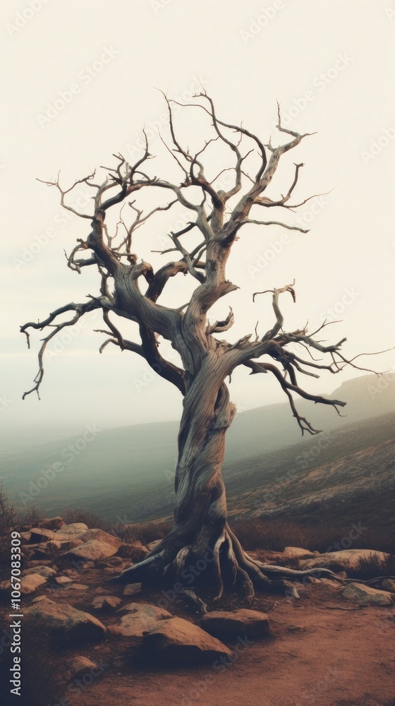 Fototapeta premium Dead tree driftwood outdoors nature.