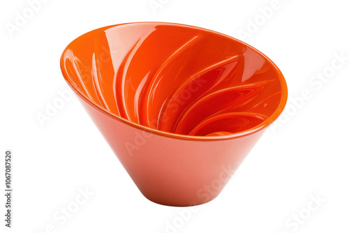 Colorful orange bowl design on a white isolated background.