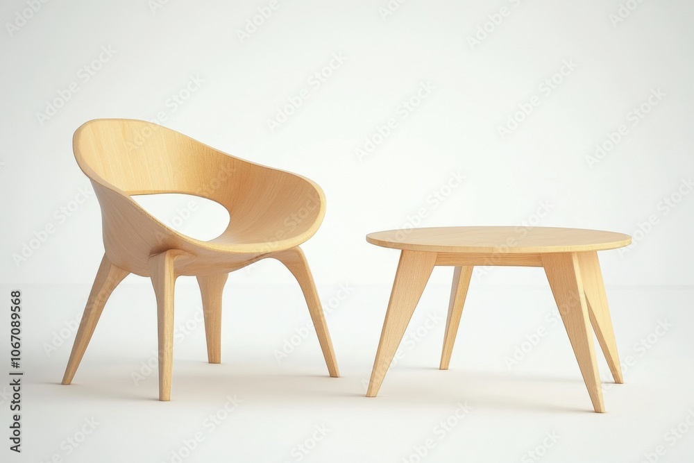 Wooden Chair and Table Wooden Chair and Table