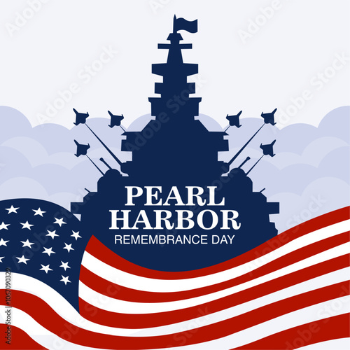 vector pearl harbor remembrance day poster template