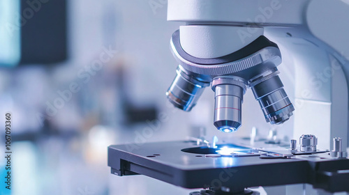 Microscope Focusing on Egg Cells in Petri Dish for Assisted Reproduction