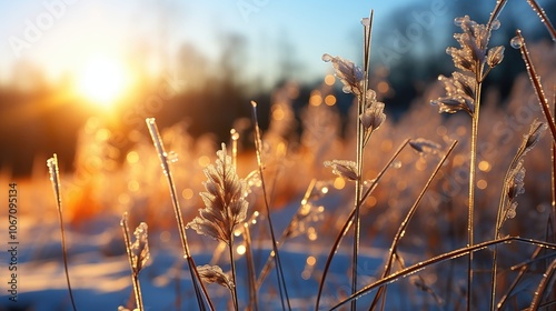 reeds at sunset