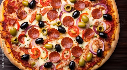 close-up of delicios pizza on the table, pizza background, italian pizza on the table, close-upo of a pizza, sliced pizza