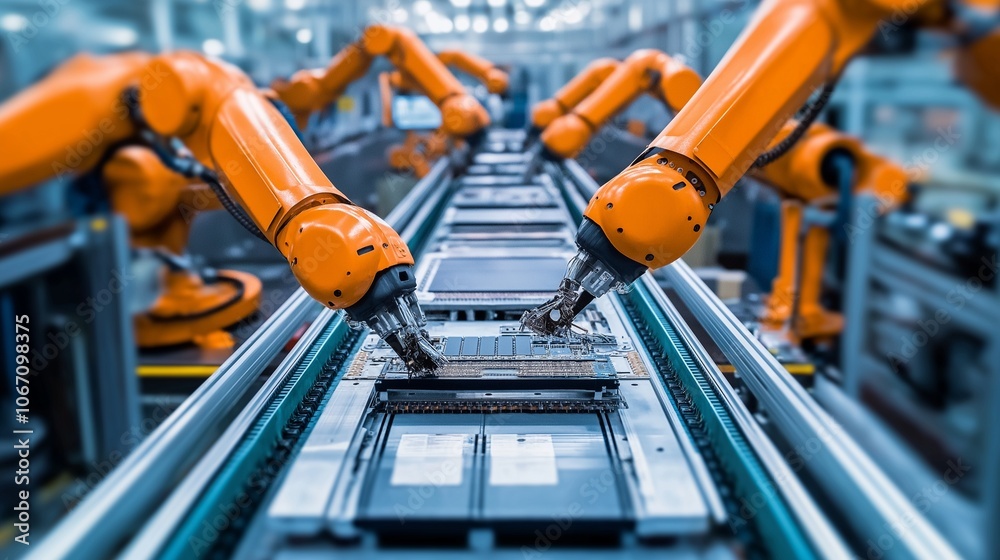 Modern robots and automation process, manufacturing Modern robots and automation process, manufacturing