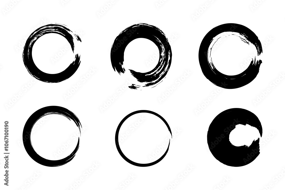 Hand-drawn circular borders in a vector collection. Round logo icon with an abstract design. Hand-drawn circular borders in a vector collection. Round logo icon with an abstract design.