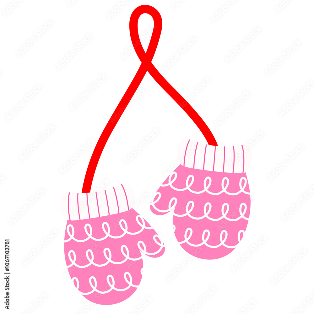 a pair of cute pink winter glove illustration a pair of cute pink winter glove illustration