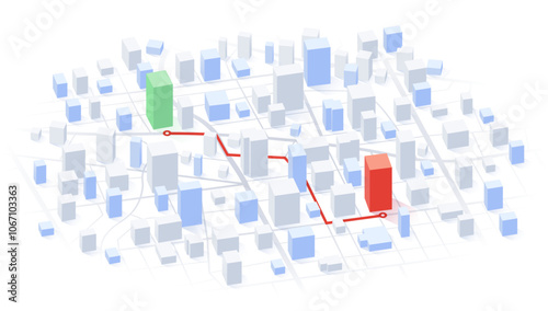 We have moved new office icon location. Address move change location announcement business home map. New pin location. Isometric vector illustration