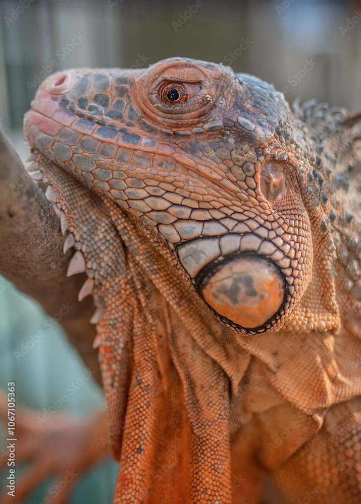 Fototapeta premium Red Morph Green Iguana