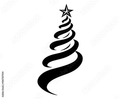 festive Christmas tree illustrations in abstract style, adding charm to seasonal decor black vector