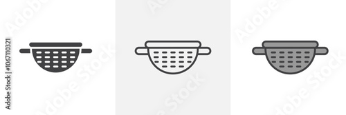 Sieve icon in black and colored style.