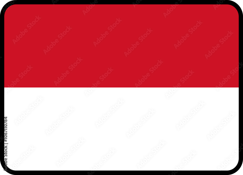 Indonesia Flag Rounded Rectangle Icon Indonesia Flag Rounded Rectangle Icon