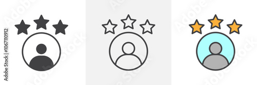 Customer experience icon in black and colored style.