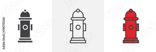 Fire hydrant icon in black and colored style.