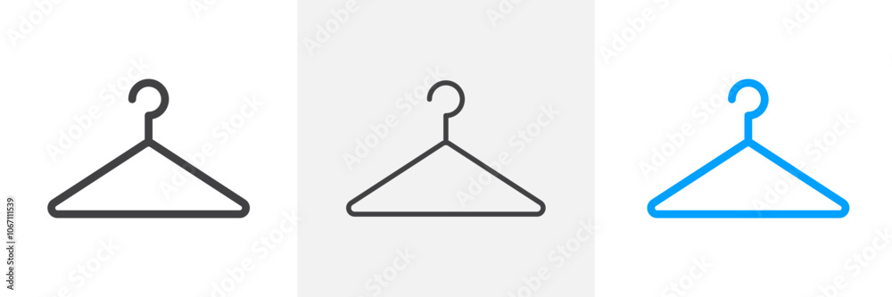 Hanger icon in black and colored style.