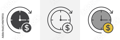 Long term investment icon in black and colored style.