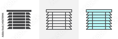 Blinds icon in black and colored style.
